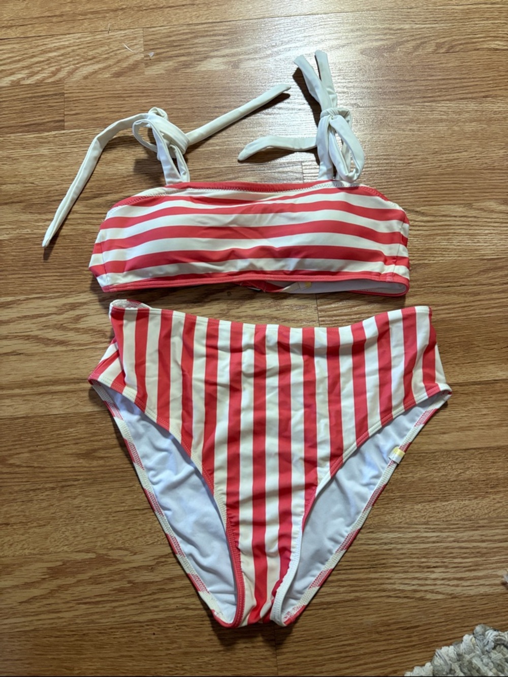 summersalt pink striped bikini set